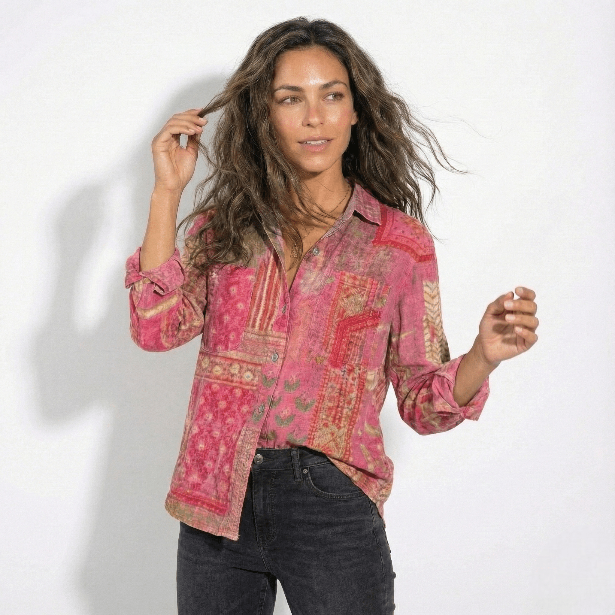 Melissa - Women's Button - Down Shirt - Blouses - Pink - Jones & Smith
