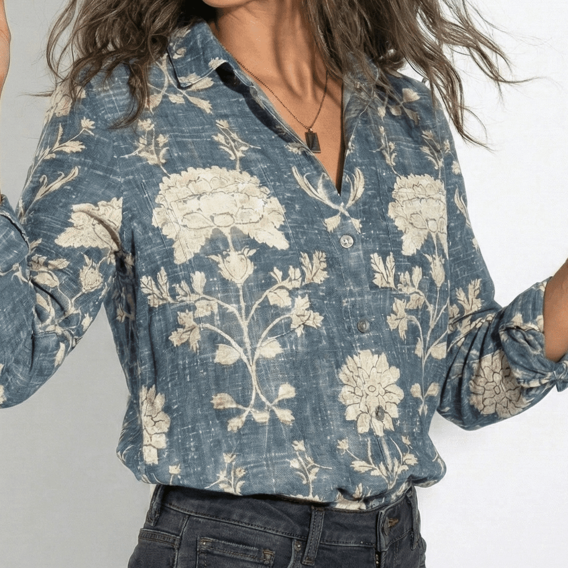 Melissa - Women's Button - Down Shirt - Blouses - Blue - Jones & Smith
