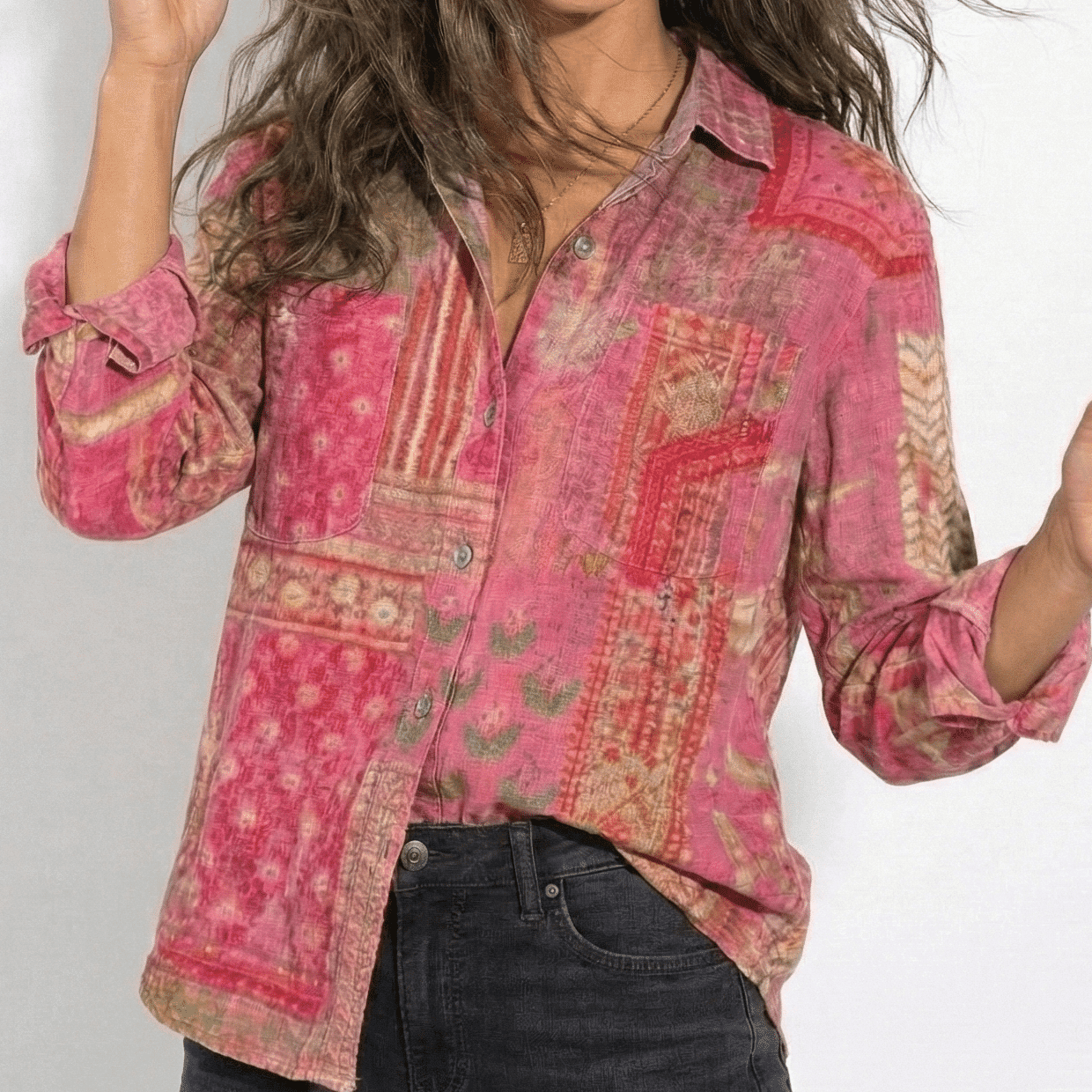 Melissa - Women's Button - Down Shirt - Blouses - Pink - Jones & Smith