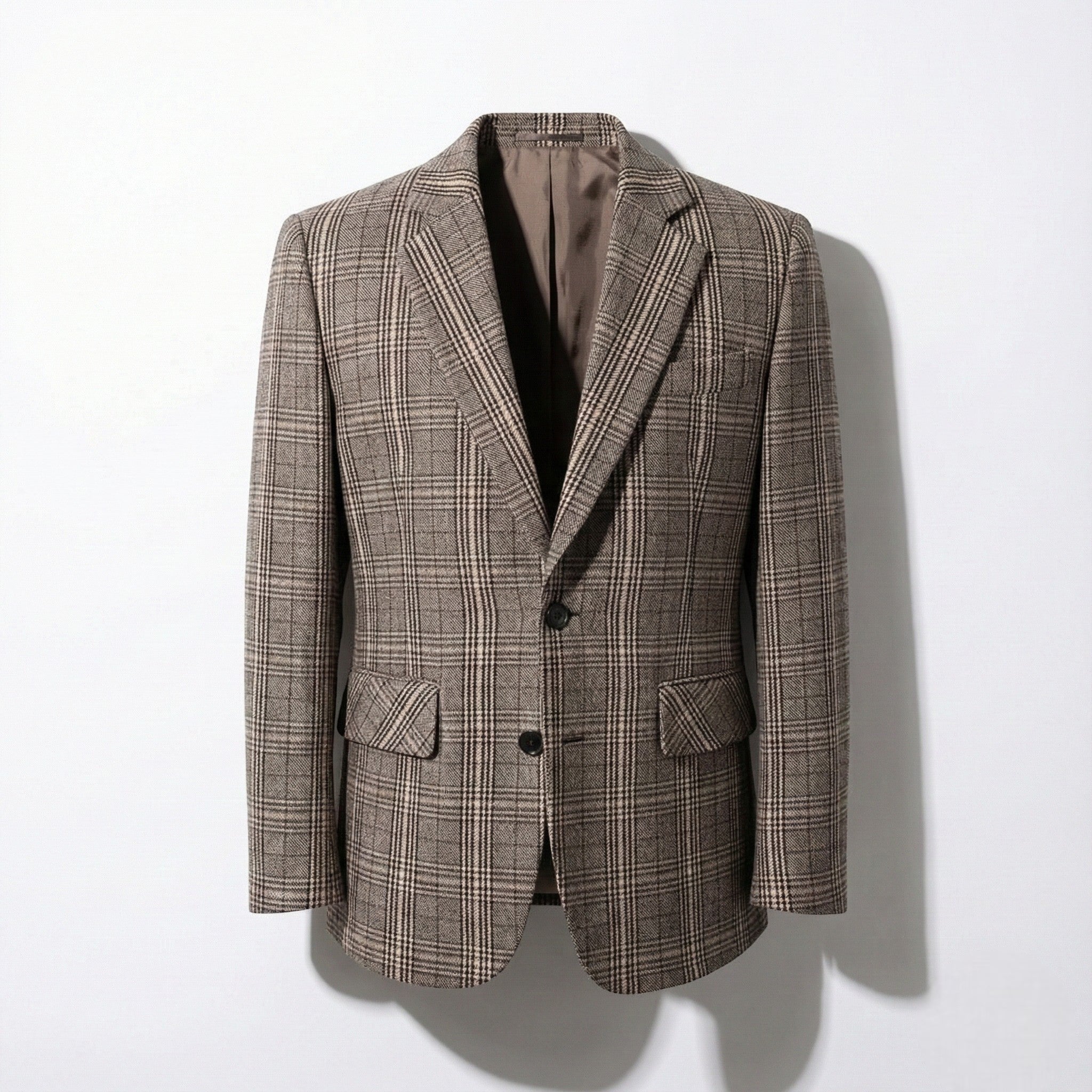Mia - Women's Elegant Plaid Blazer with Front Pockets - Jackets & Blazers - M - Jones & Smith