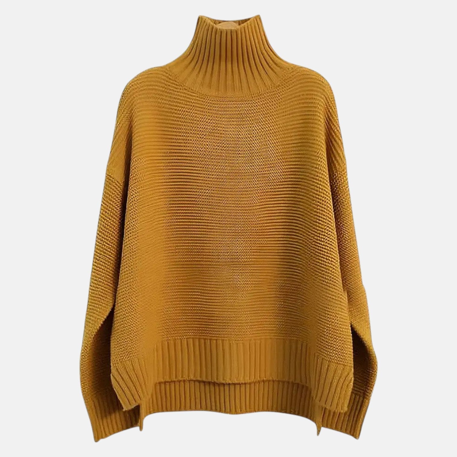 Noelle – Women's Wool Roll Neck Knitted Jumper - Sweater - Yellow - Jones & Smith