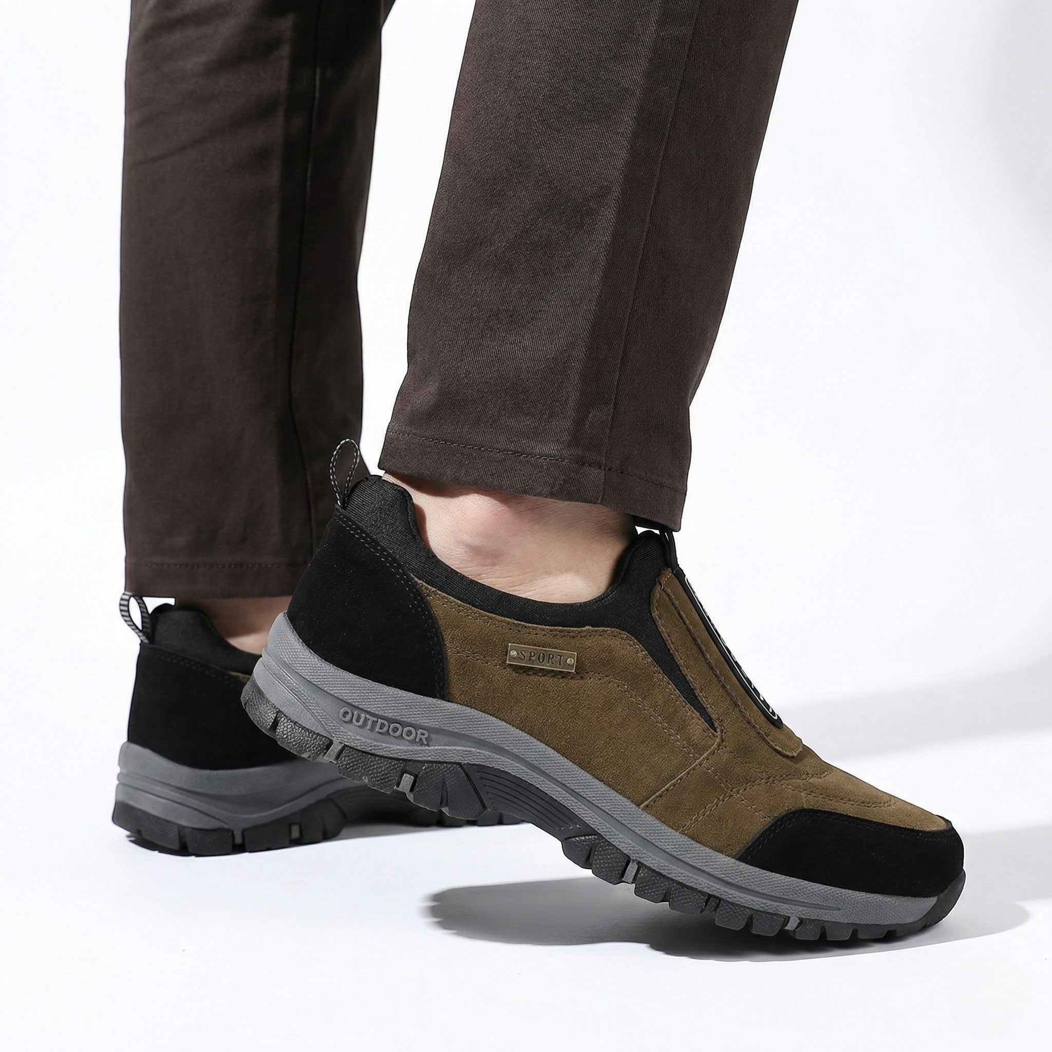 Oliver - Men's Comfortable Sneakers with Slip - Resistant Sole - Shoes - Brown - Jones & Smith