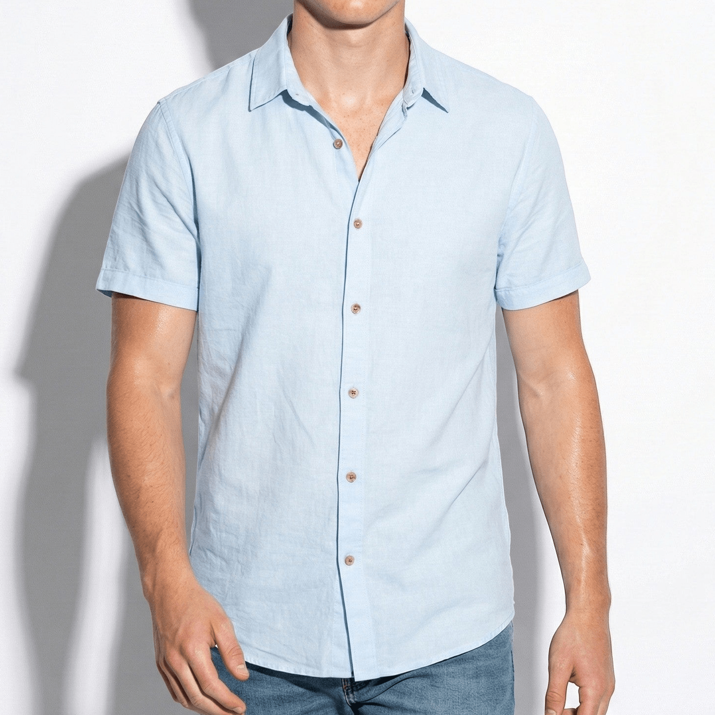 Oliver - Men's Short Sleeve Textured Button Down Shirt - Shirts - Khaki - Jones & Smith