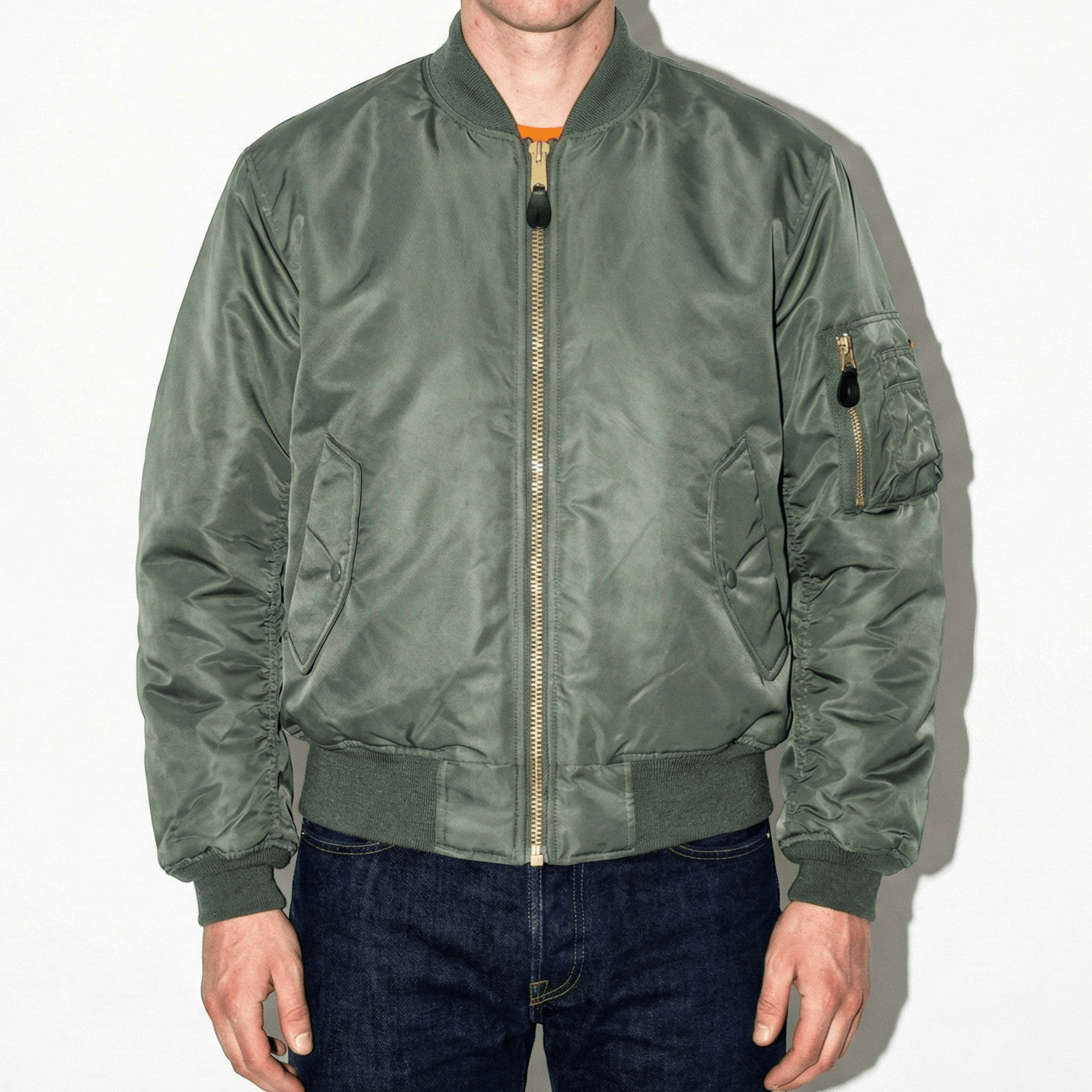 Oliver - Unisex Classic Bomber Jacket with Utility Pocket - Jacket - Green - Jones & Smith
