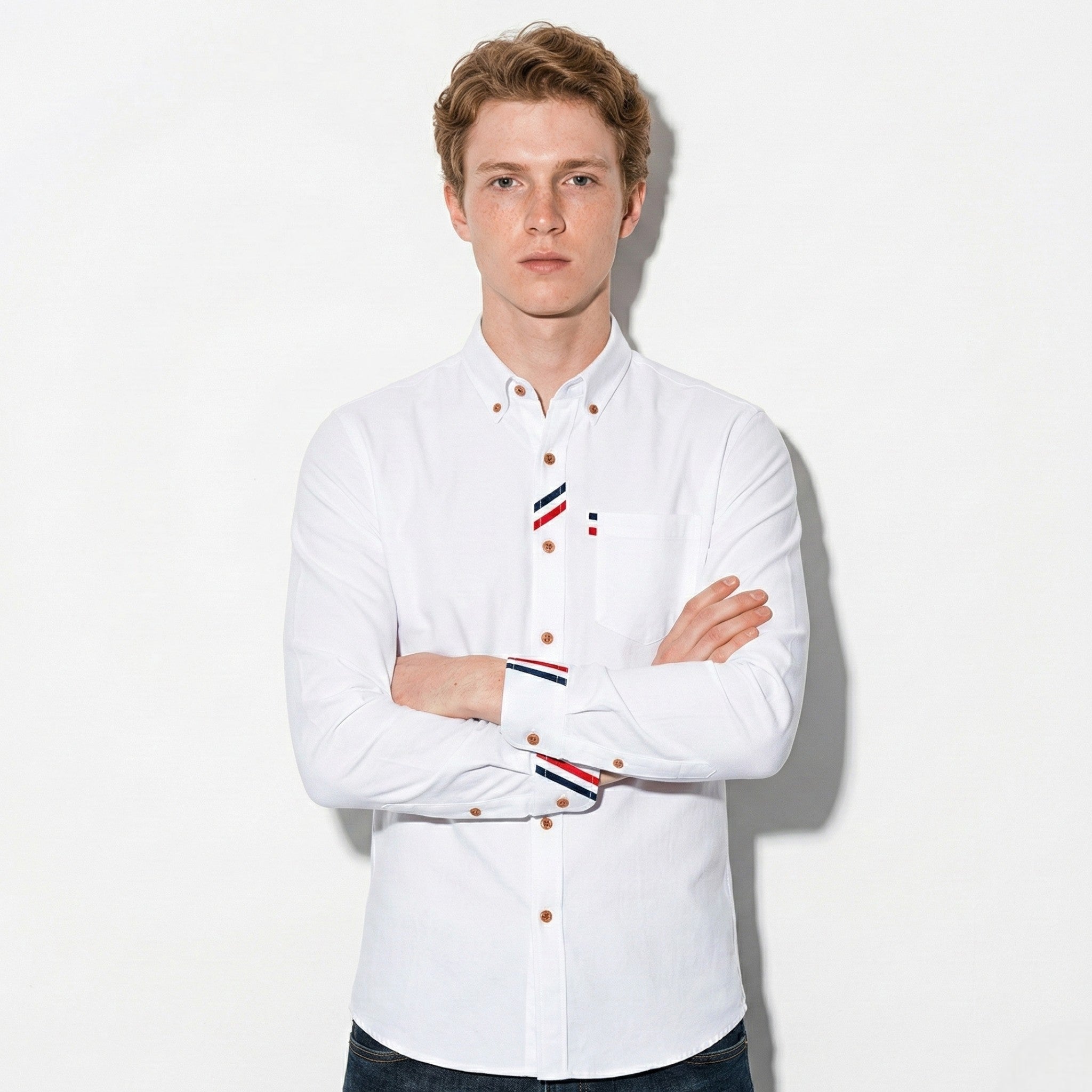 Owen - Men's Casual and Classic Long - Sleeve Shirt - Tops, T-shirts & Shirts - White - Jones & Smith