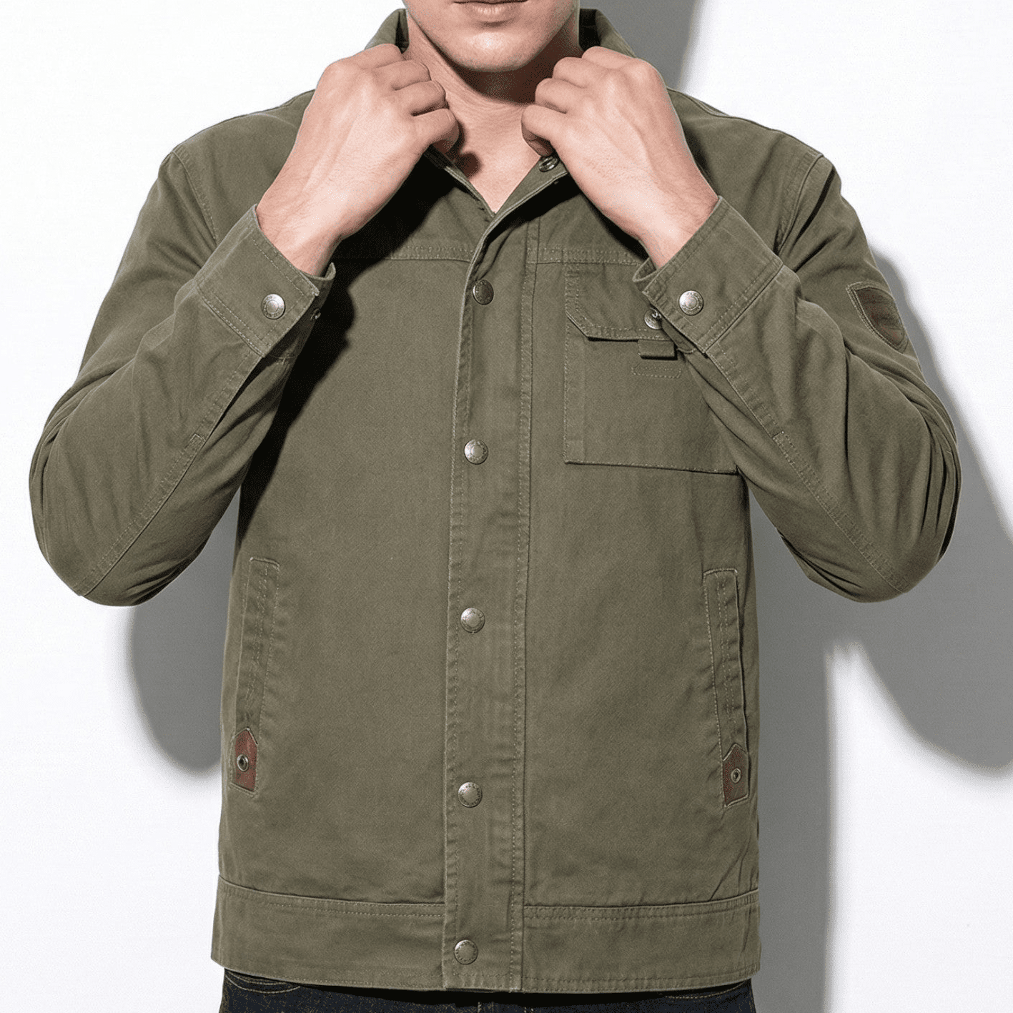 Owen - Men’s Utility Jacket for Casual Wear - Utility Jacket - Pine Green - Jones & Smith