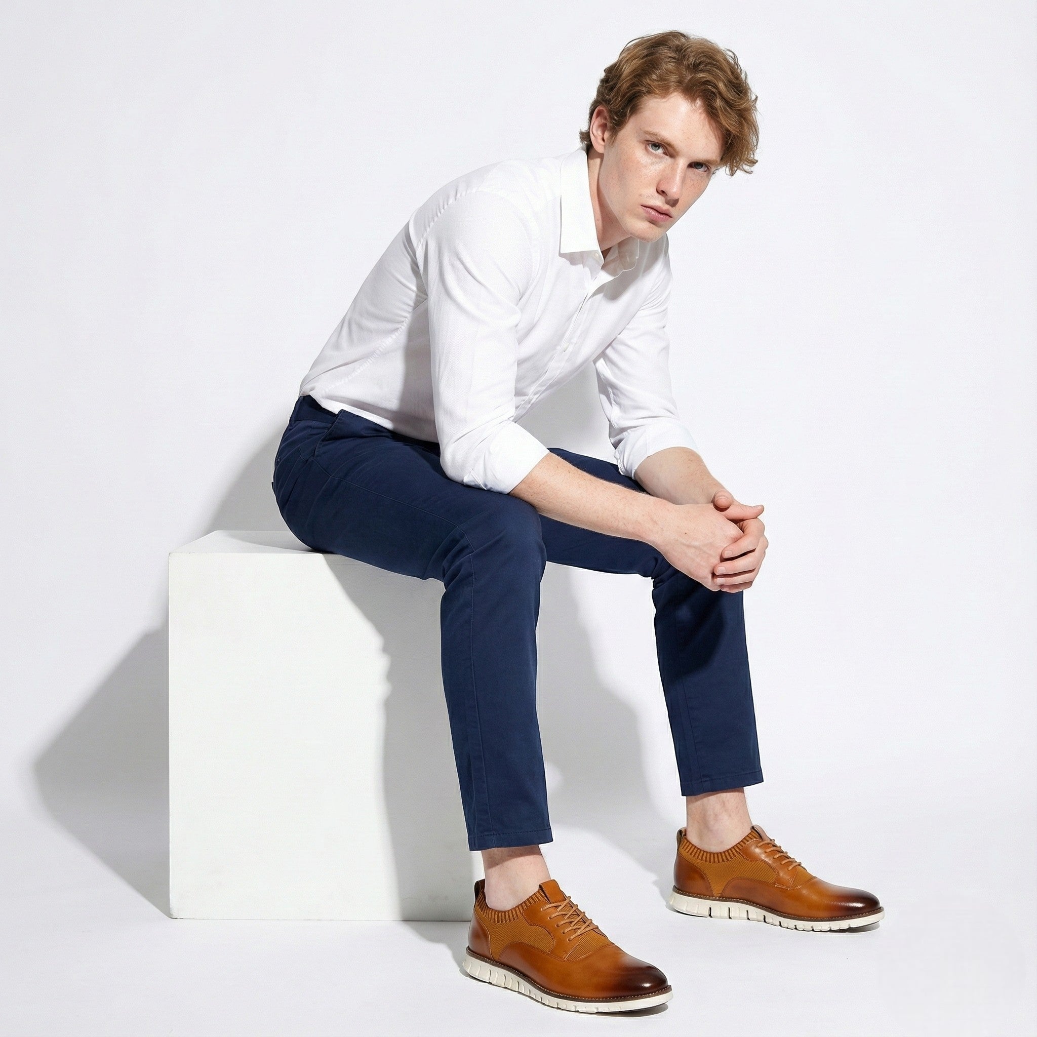 Patrick - Men's Breathable Comfort Shoes with Cushioned Support - Shoes - Brown - Jones & Smith