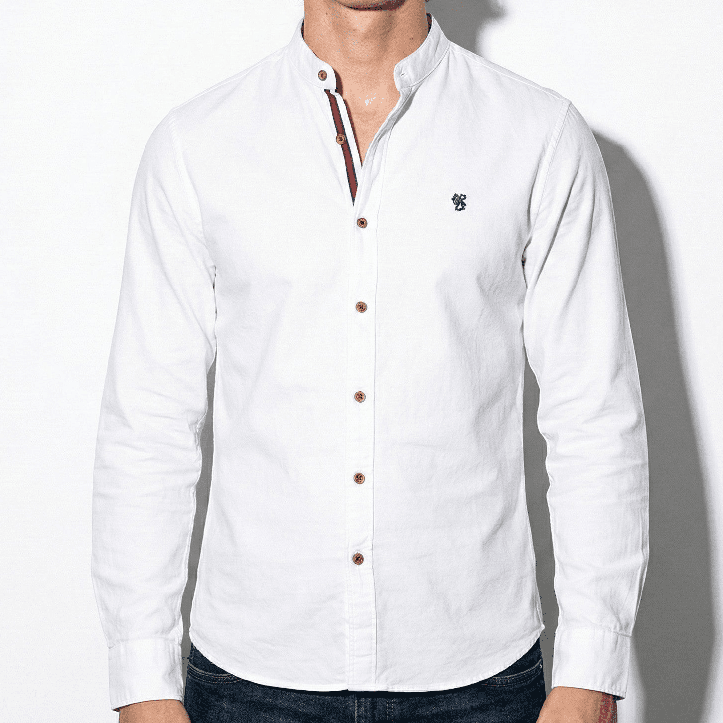 Patrick - Men's Modern Long - Sleeved Polo Shirt - Tops, T-shirts & Shirts - White - Jones & Smith