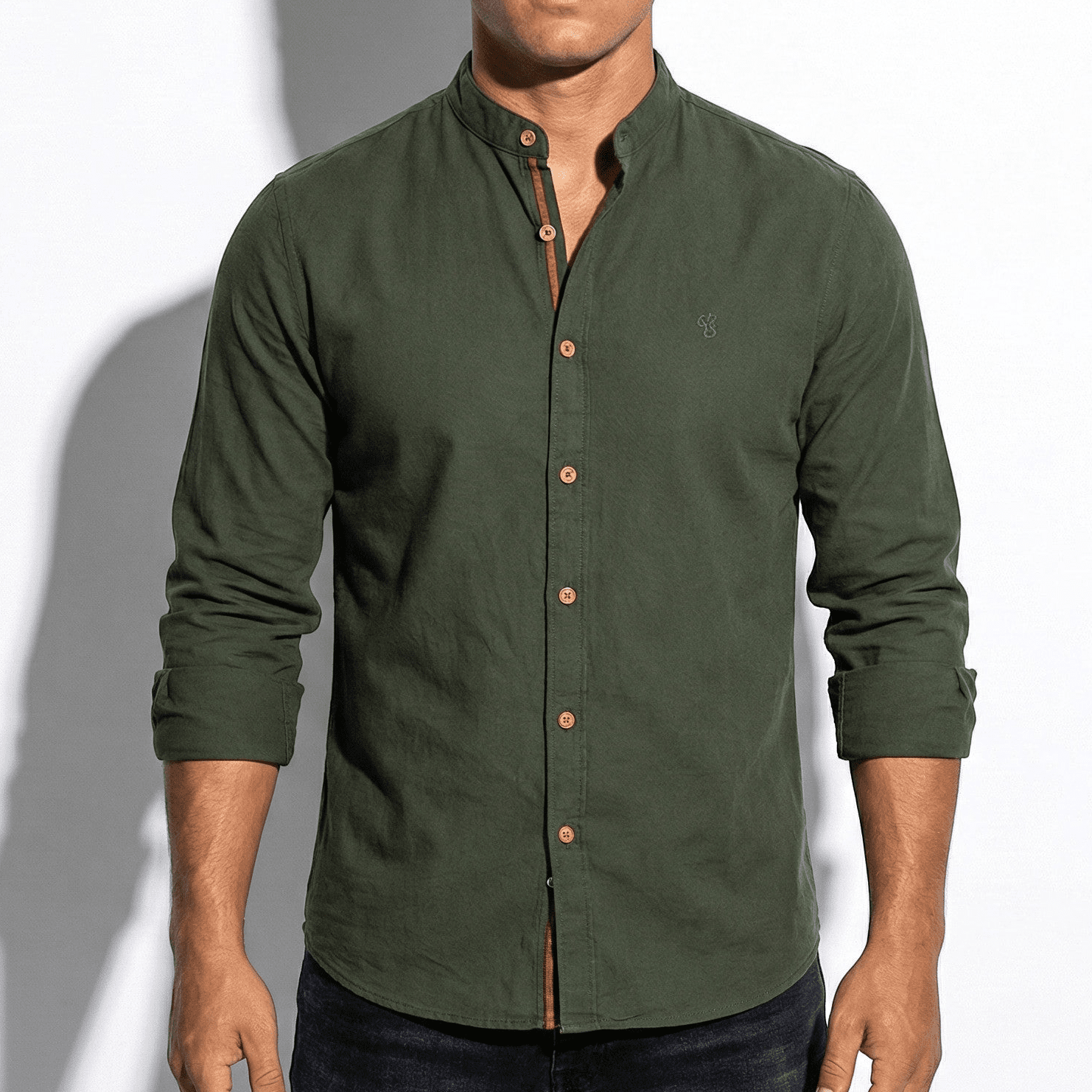 Patrick - Men's Modern Long - Sleeved Polo Shirt - Tops, T-shirts & Shirts - Dark Green - Jones & Smith
