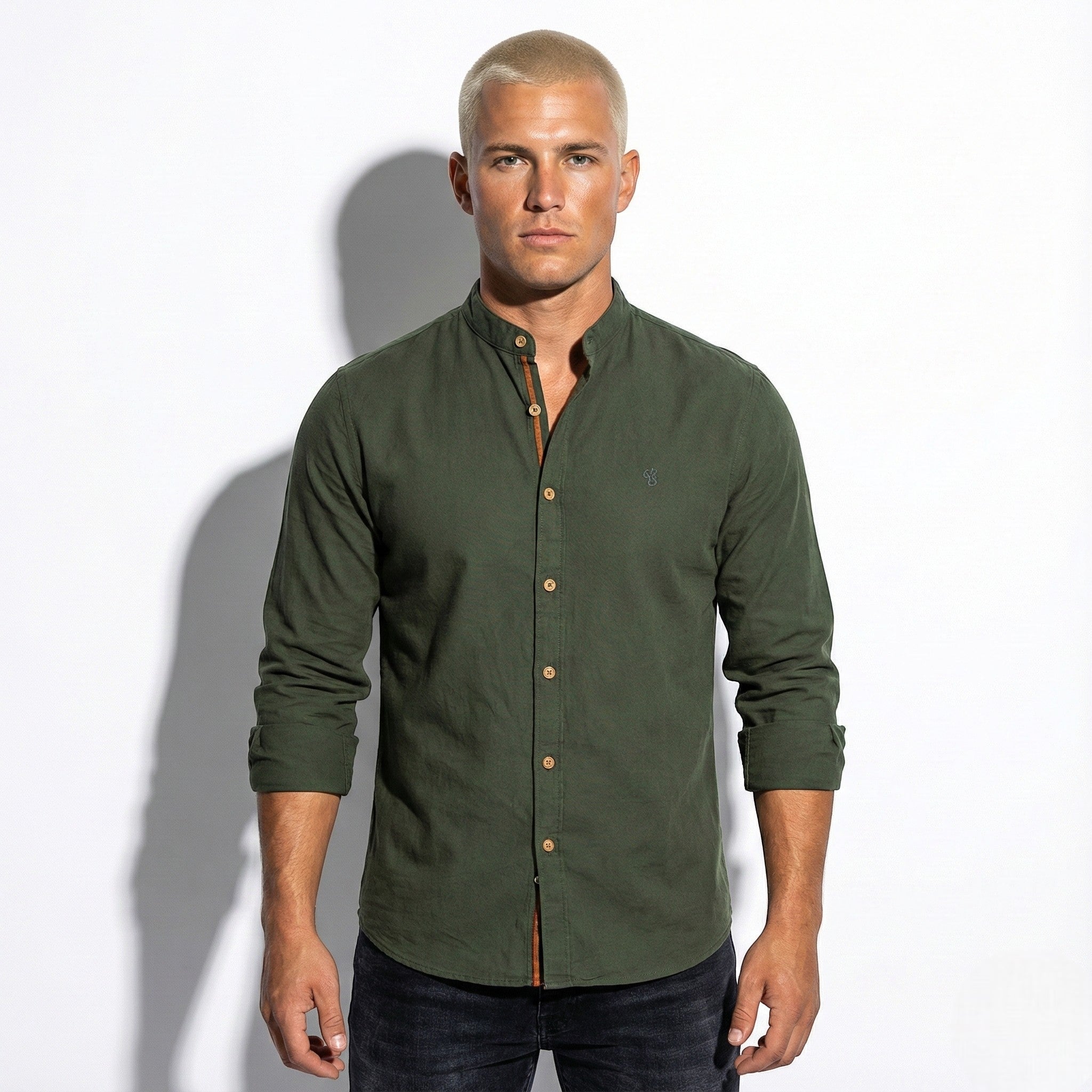 Patrick - Men's Modern Long - Sleeved Polo Shirt - Tops, T-shirts & Shirts - Dark Green - Jones & Smith