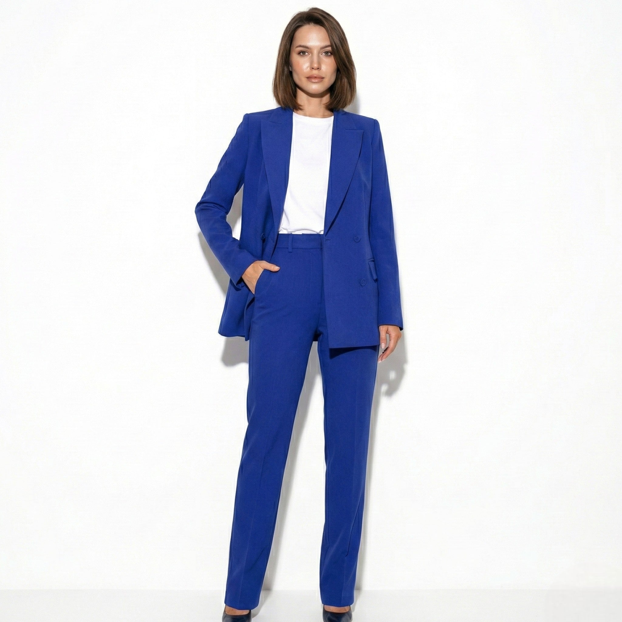 Phoebe – Women’s Tailored Blazer & Slim Trouser - Sets - Blue - Jones & Smith