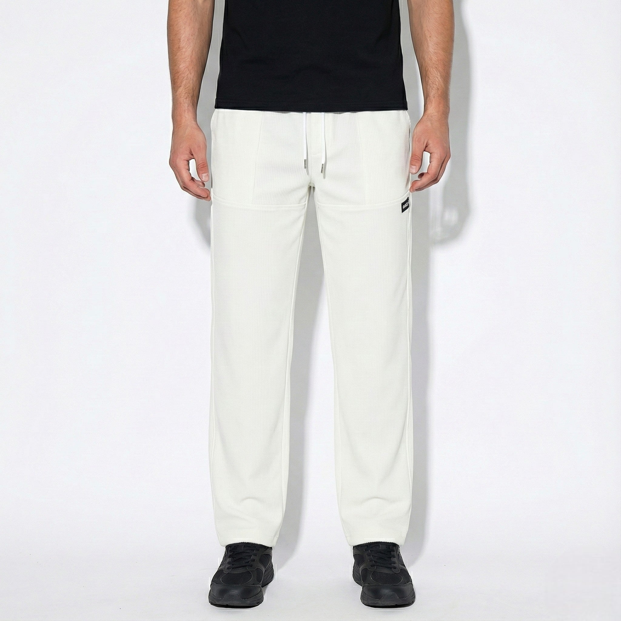 Robert - Men's Relaxed Fit Trousers with Pockets - Pants - White - Jones & Smith