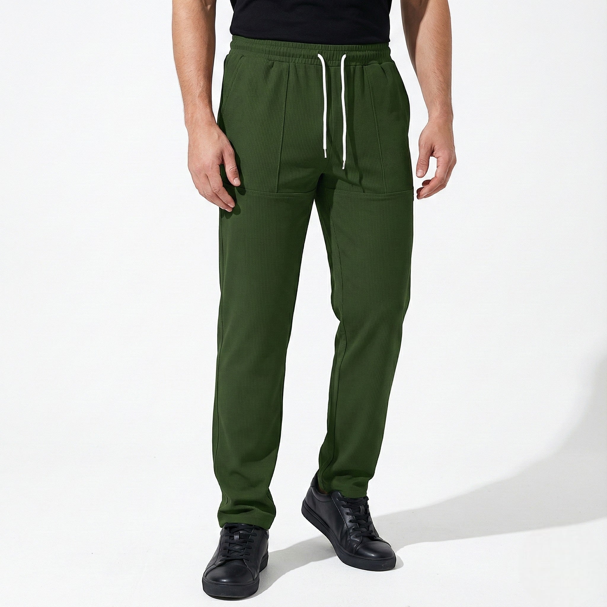 Robert - Men's Relaxed Fit Trousers with Pockets - Pants - Green - Jones & Smith