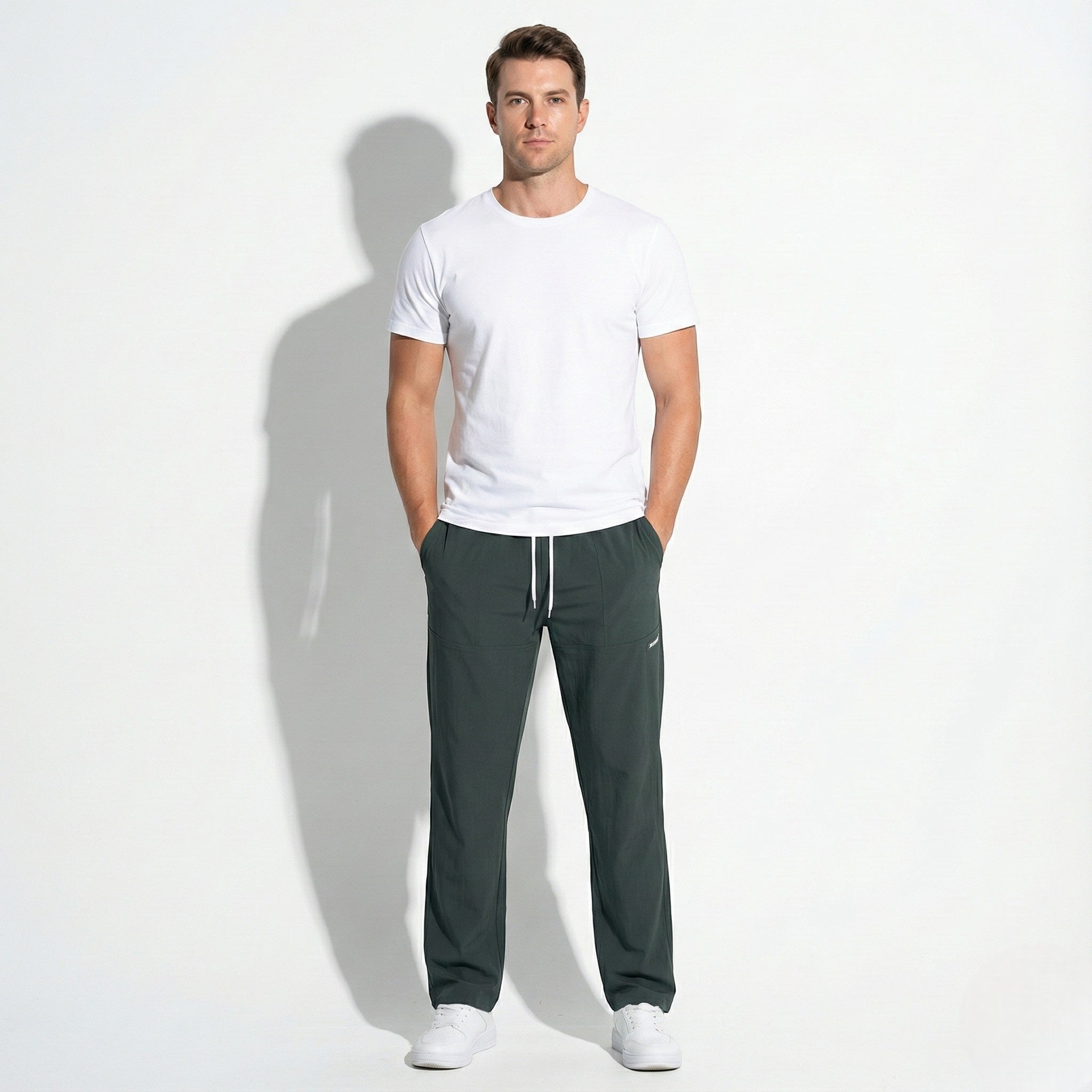 Robert - Men's Relaxed Fit Trousers with Pockets - Pants - Charcoal - Jones & Smith
