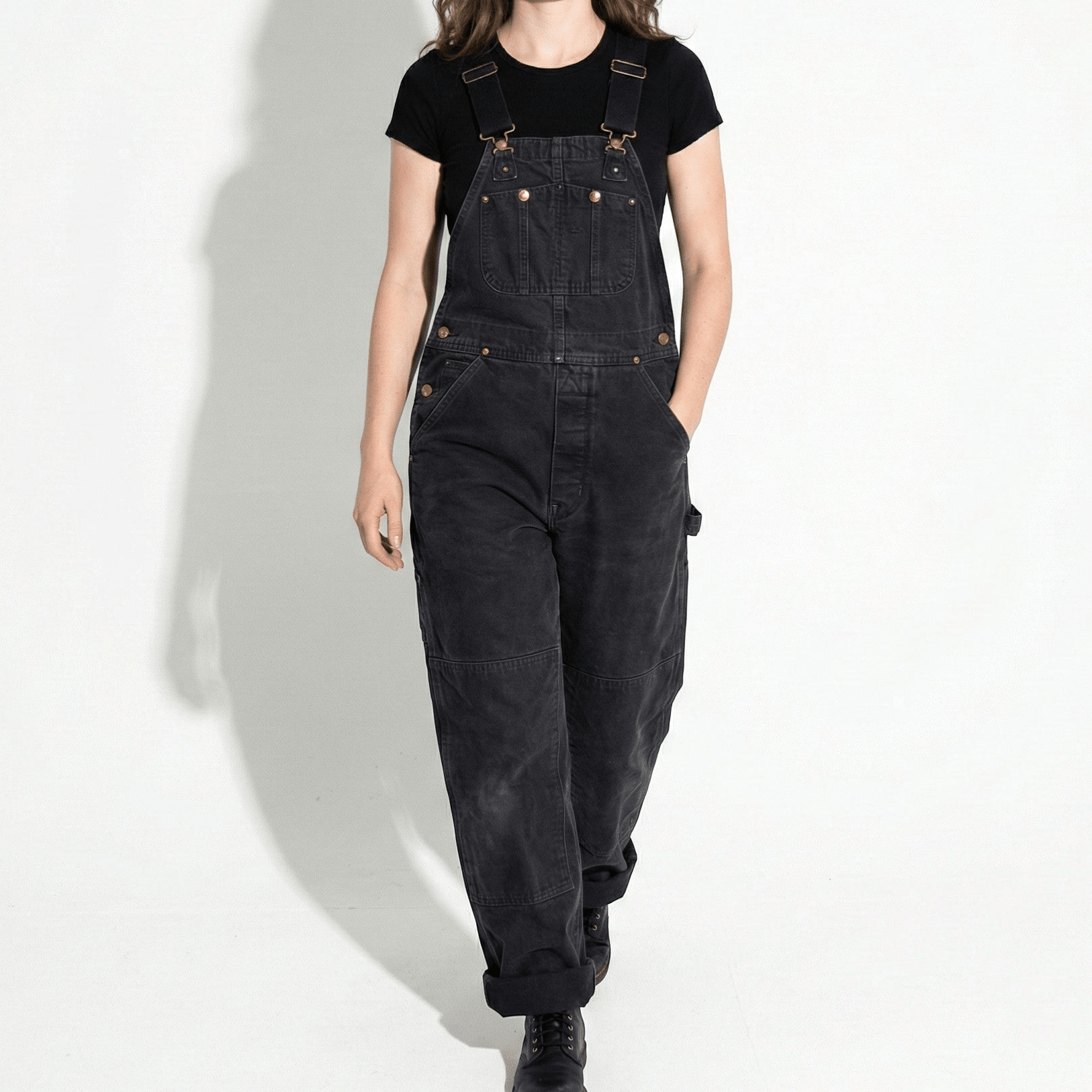 Rosie - Women's Relaxed Fit Overalls with Multi - Pocket Design - Jumpsuits - Black - Jones & Smith