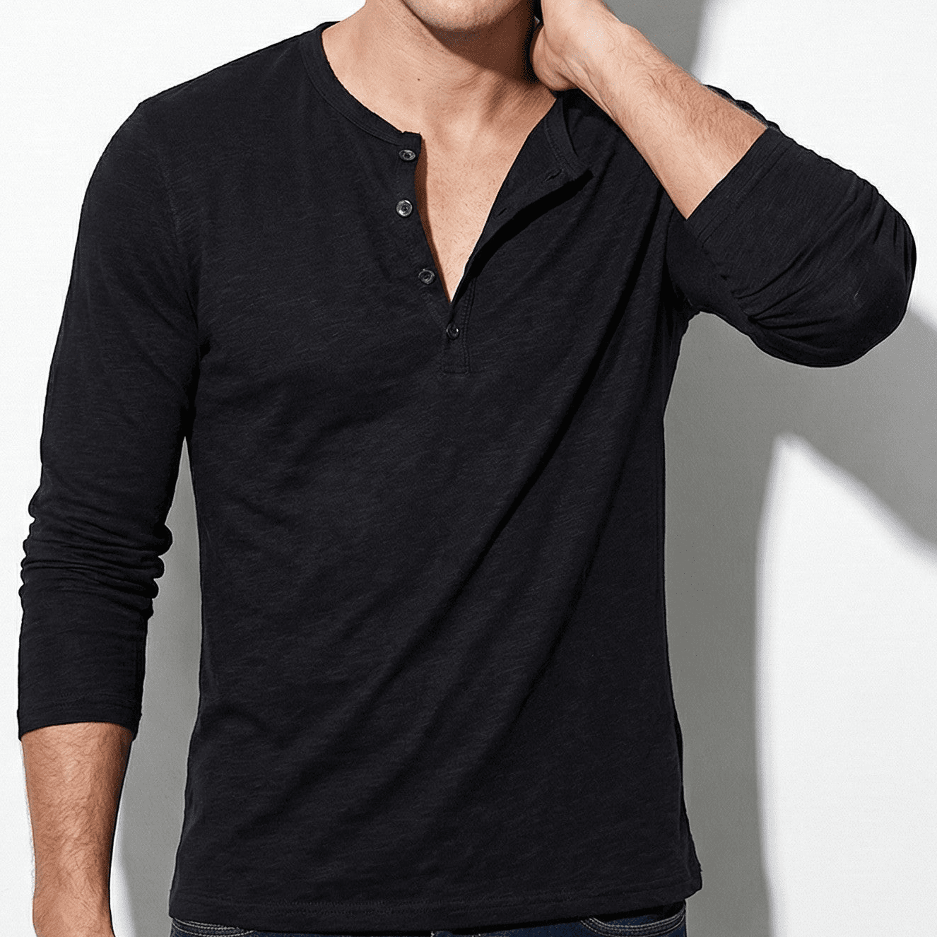 Samuel - Men’s Long Sleeve Button - Front Shirt - Shirt - Black - Jones & Smith