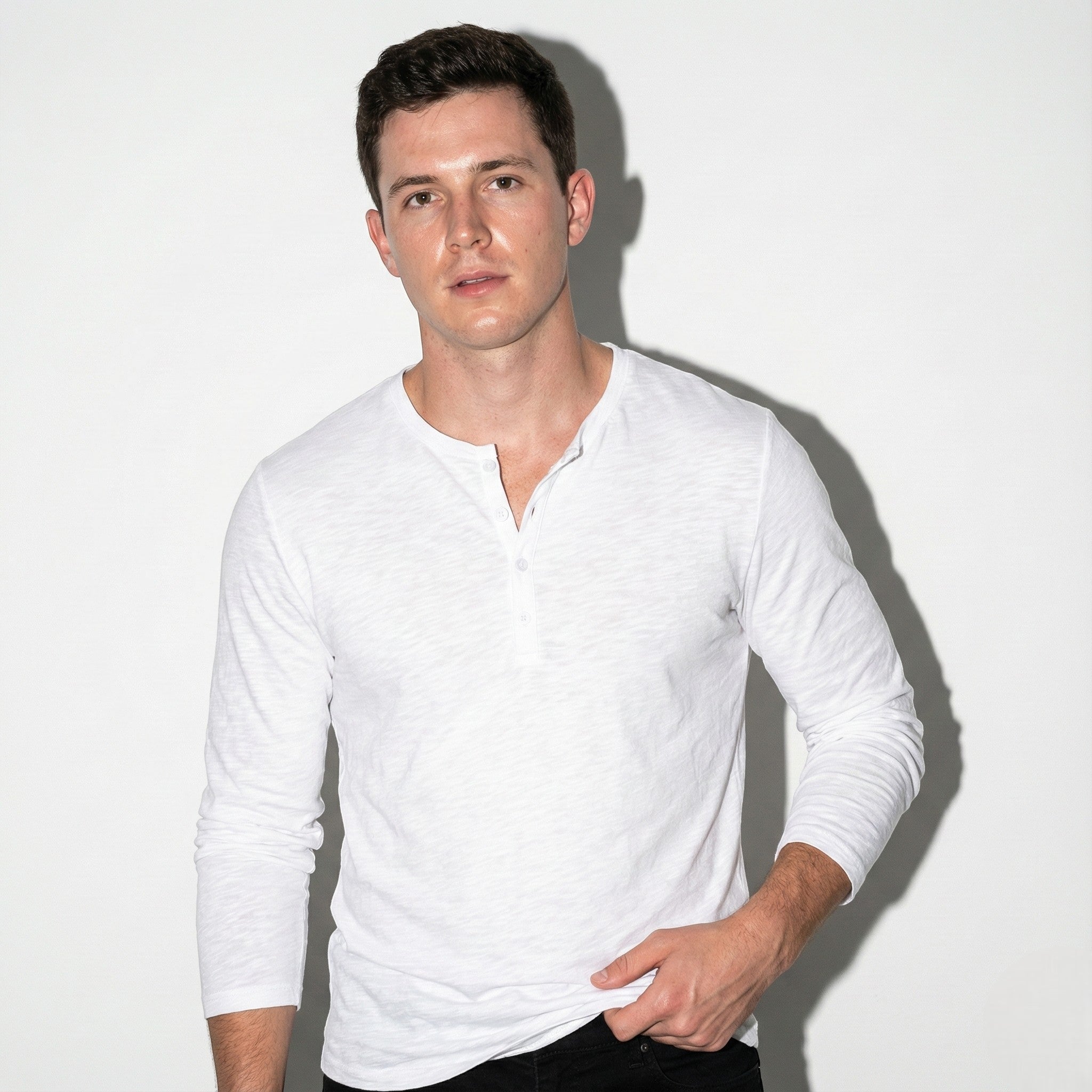 Samuel - Men’s Long Sleeve Button - Front Shirt - Shirt - White - Jones & Smith