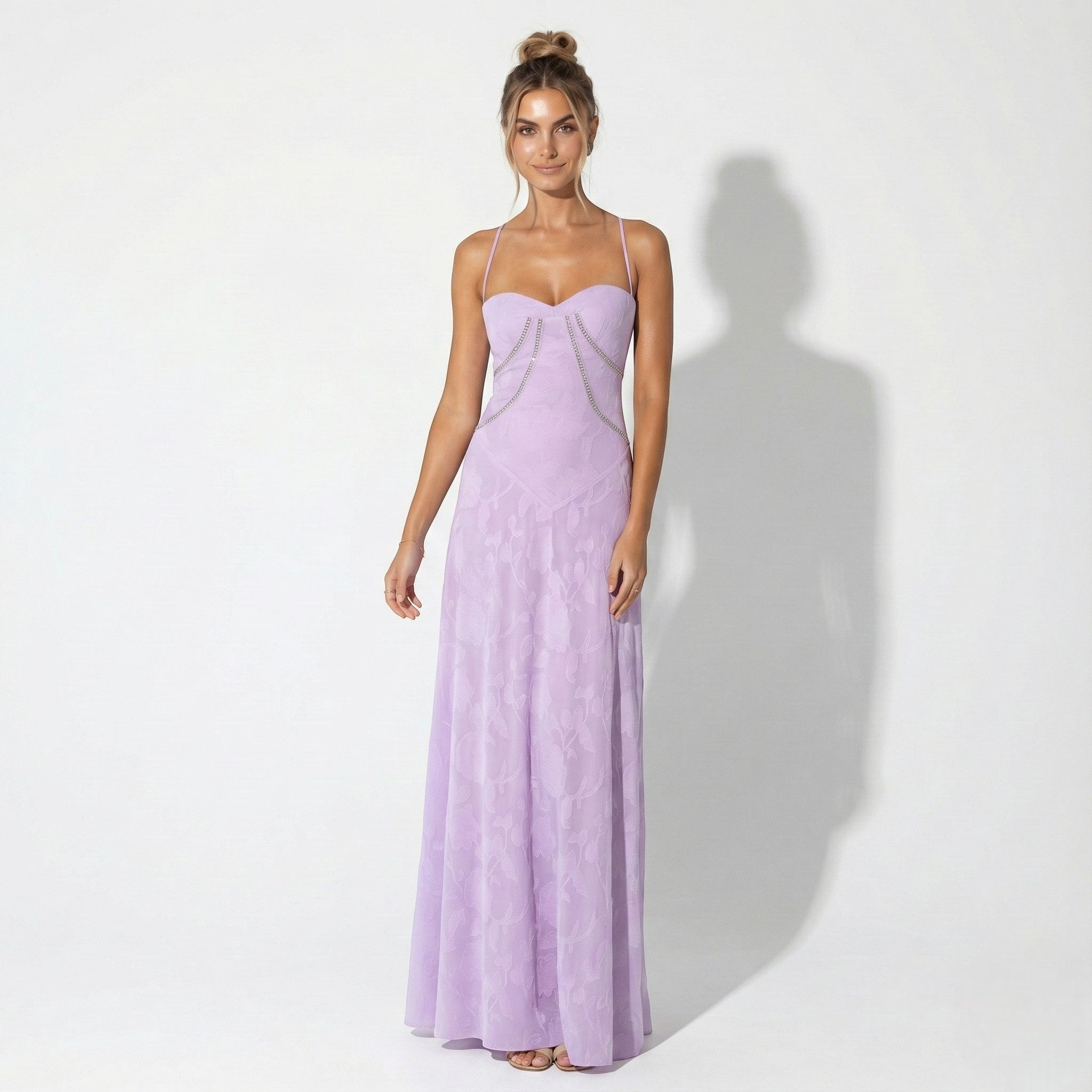 Scarlett - Women's Lace Maxi Dress - Dresses - Purple - Jones & Smith