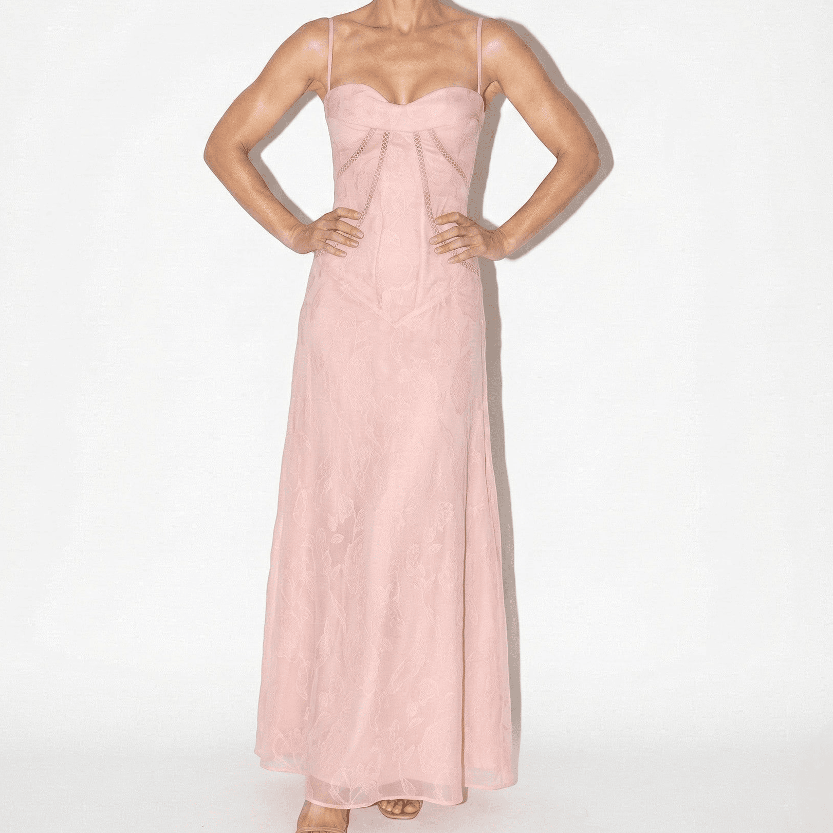 Scarlett - Women's Lace Maxi Dress - Dresses - Pink - Jones & Smith