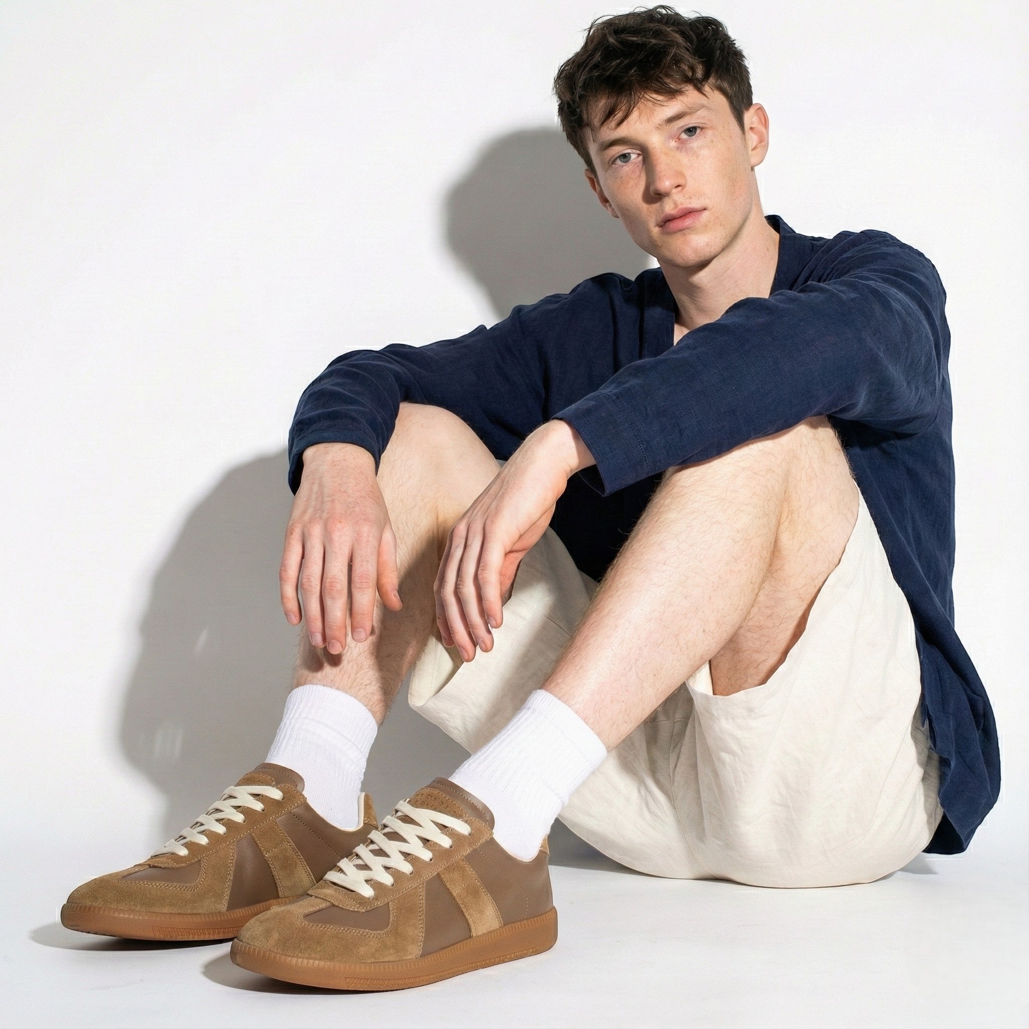 Simon – Retro Casual Shoes with Thick Soles - Sneakers - Brown - Jones & Smith