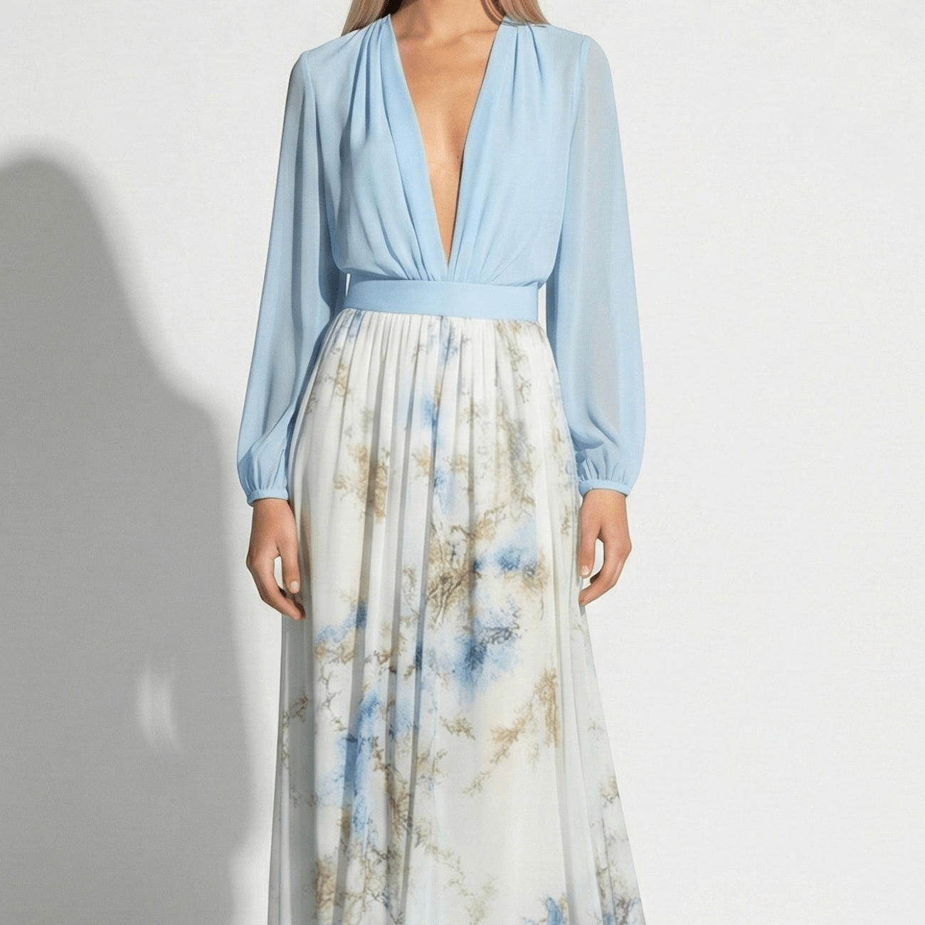 Sophie - Women's Long - Sleeve and V - Neck Floral Maxi Dress - Dresses - Floral - Jones & Smith