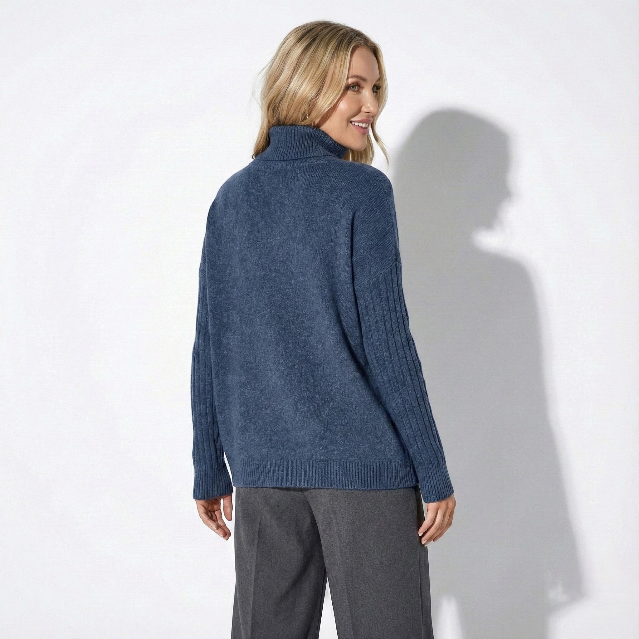 Sorelle – Women’s Wool Turtleneck Jumper for Winter - Sweater - Navy - Jones & Smith