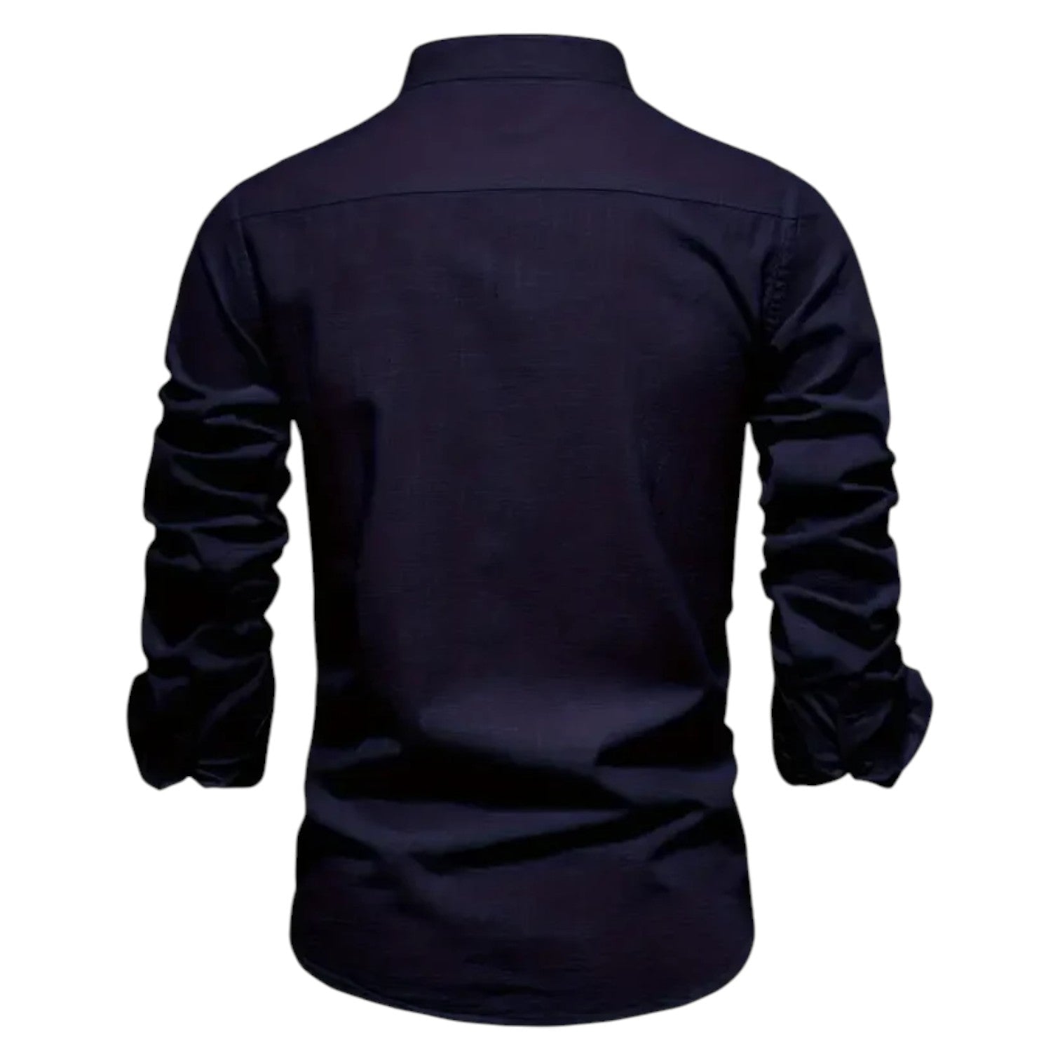 Thomas - Men's Stylish Button - Down Shirt with Stand - Up Collar - Shirt - Navy Blue - Jones & Smith