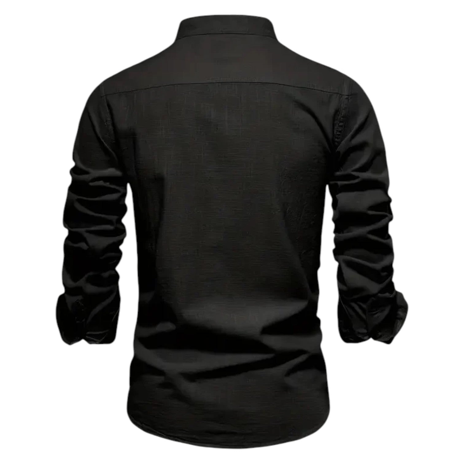 Thomas - Men's Stylish Button - Down Shirt with Stand - Up Collar - Shirt - Black - Jones & Smith