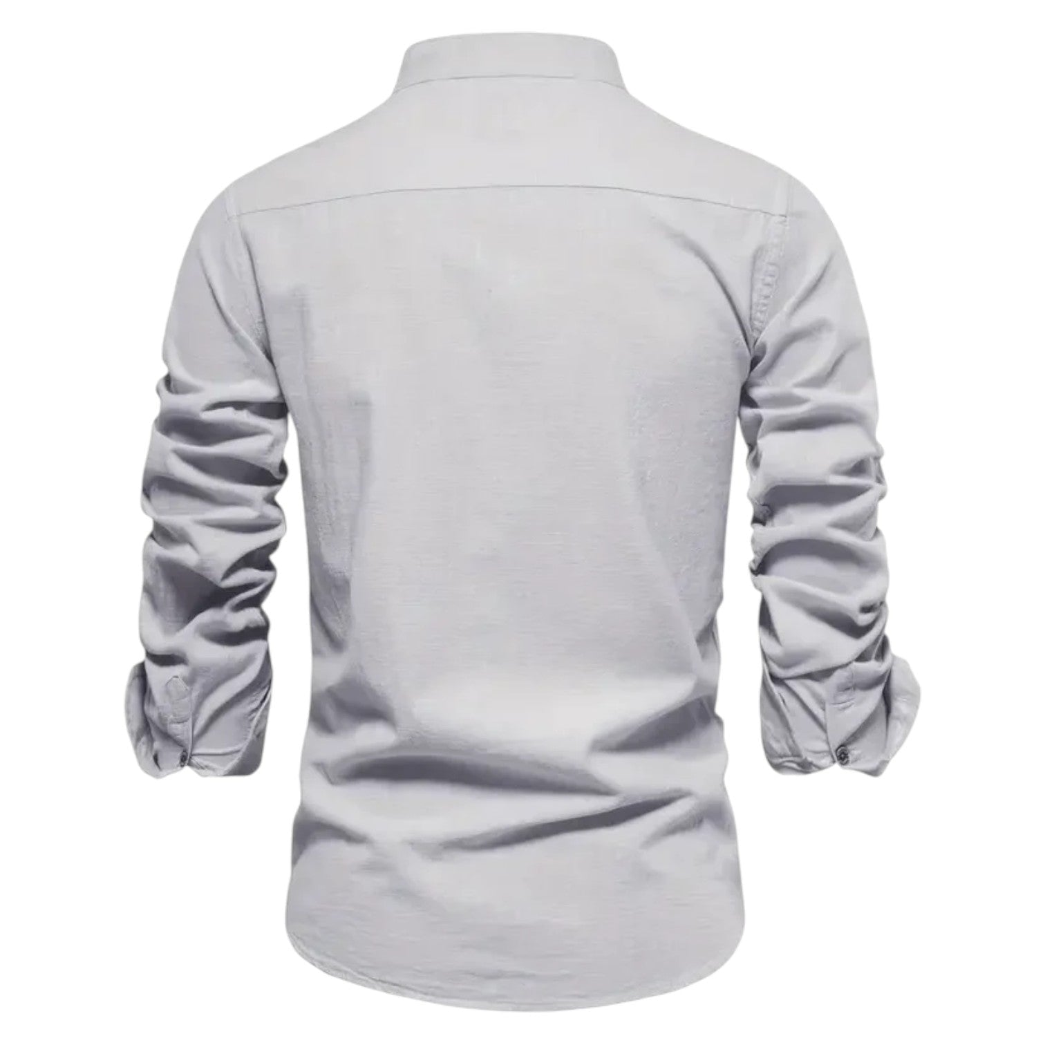 Thomas - Men's Stylish Button - Down Shirt with Stand - Up Collar - Shirt - Grey - Jones & Smith