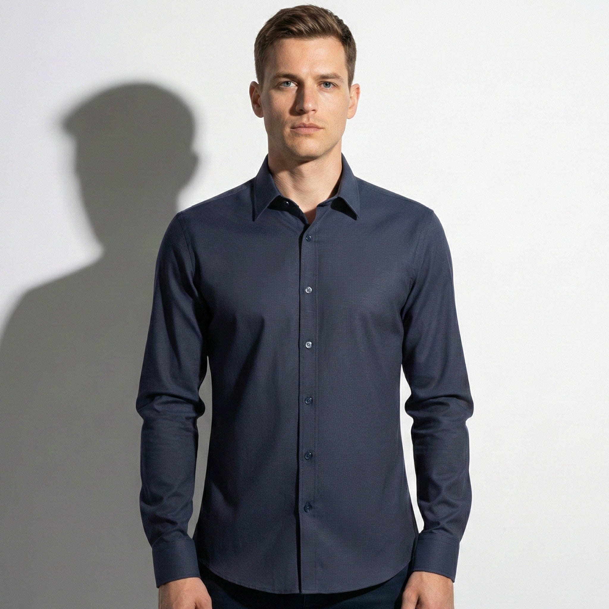 Thomas - Men's Tailored Fit and Comfortable Buttoned Shirt - Men Shirts - Black - Jones & Smith