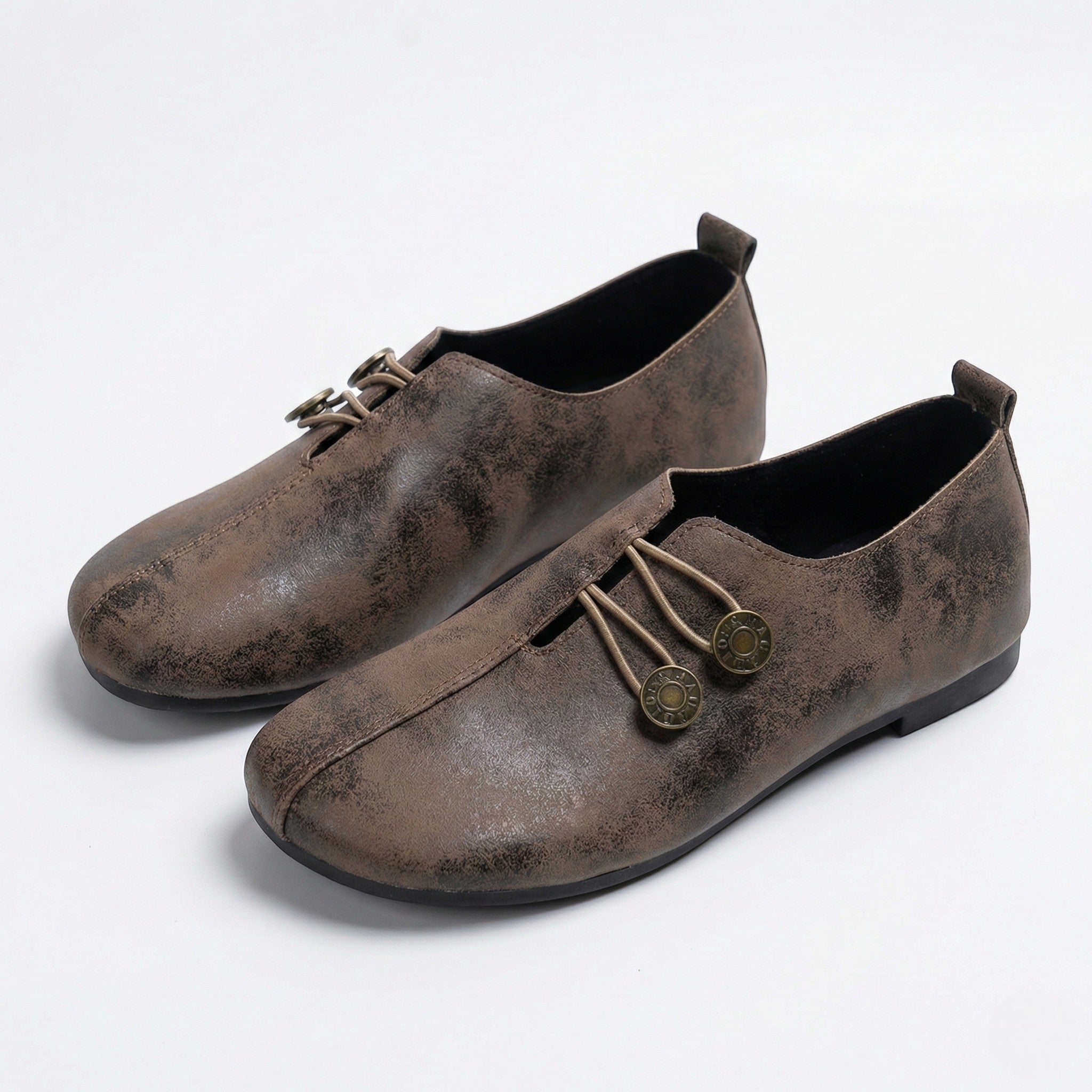 Victoria - Women's Lightweight Flat Shoes with Flexible Sole - Sandals - Dark Brown - Jones & Smith