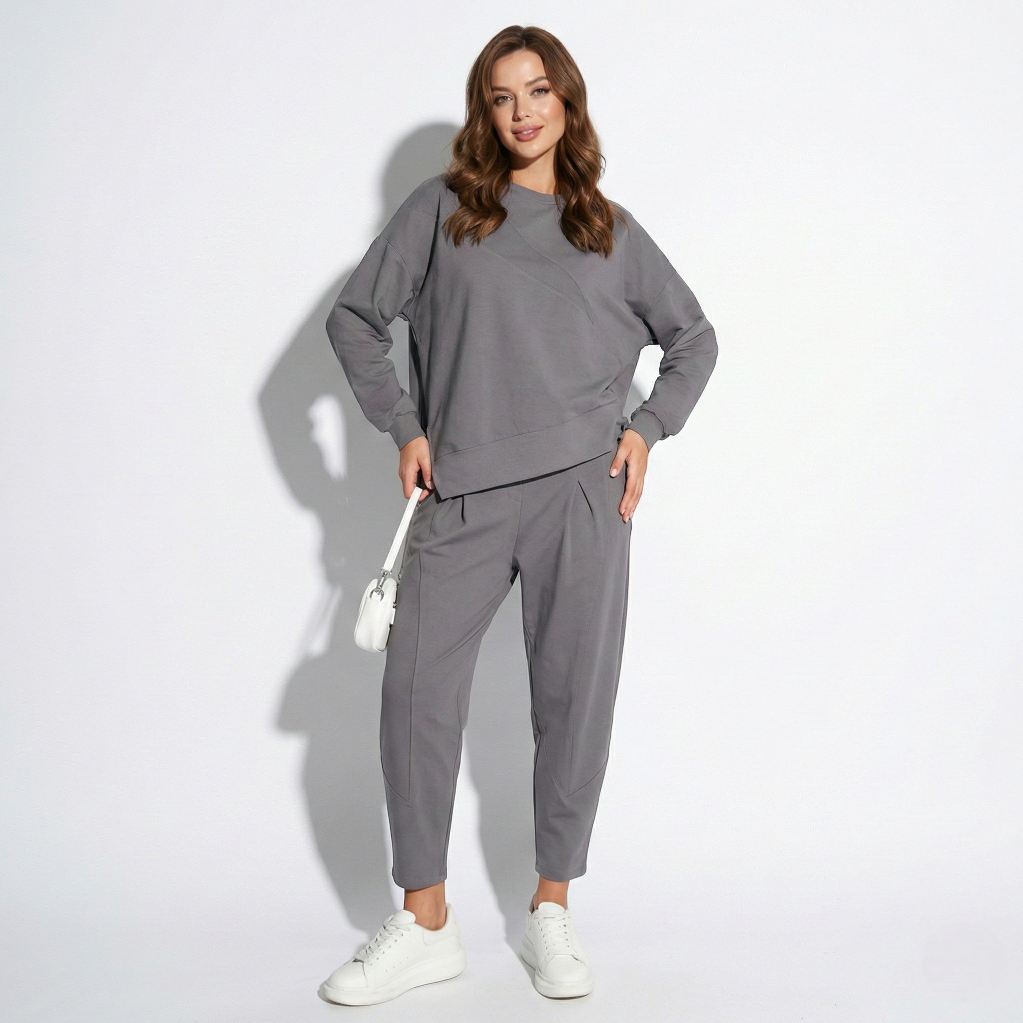 Victoria - Women's Two - Piece Set Loungewear - Sets - Grey - Jones & Smith