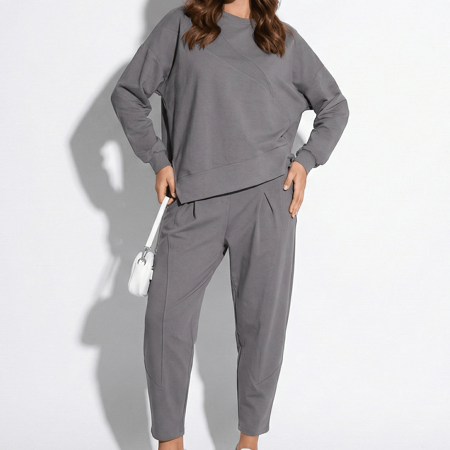 Victoria - Women's Two - Piece Set Loungewear - Sets - Grey - Jones & Smith