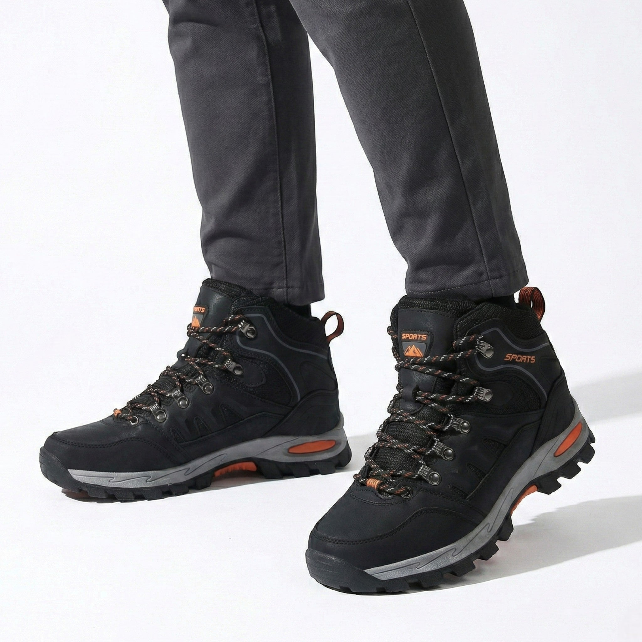 William - Men’s Waterproof Hiking Boots with High - Ankle Support - Work Boots - Black - Jones & Smith