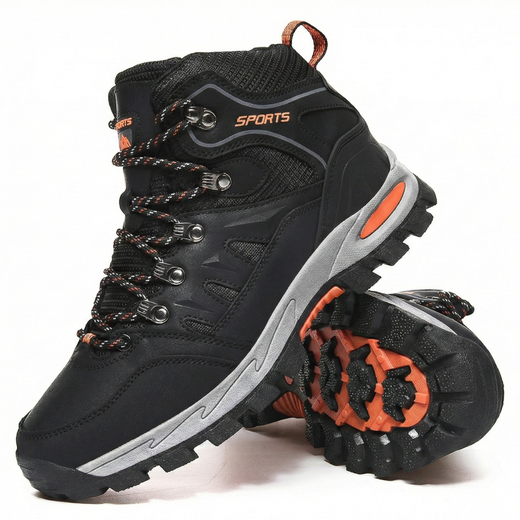 William - Men’s Waterproof Hiking Boots with High - Ankle Support - Work Boots - Black - Jones & Smith