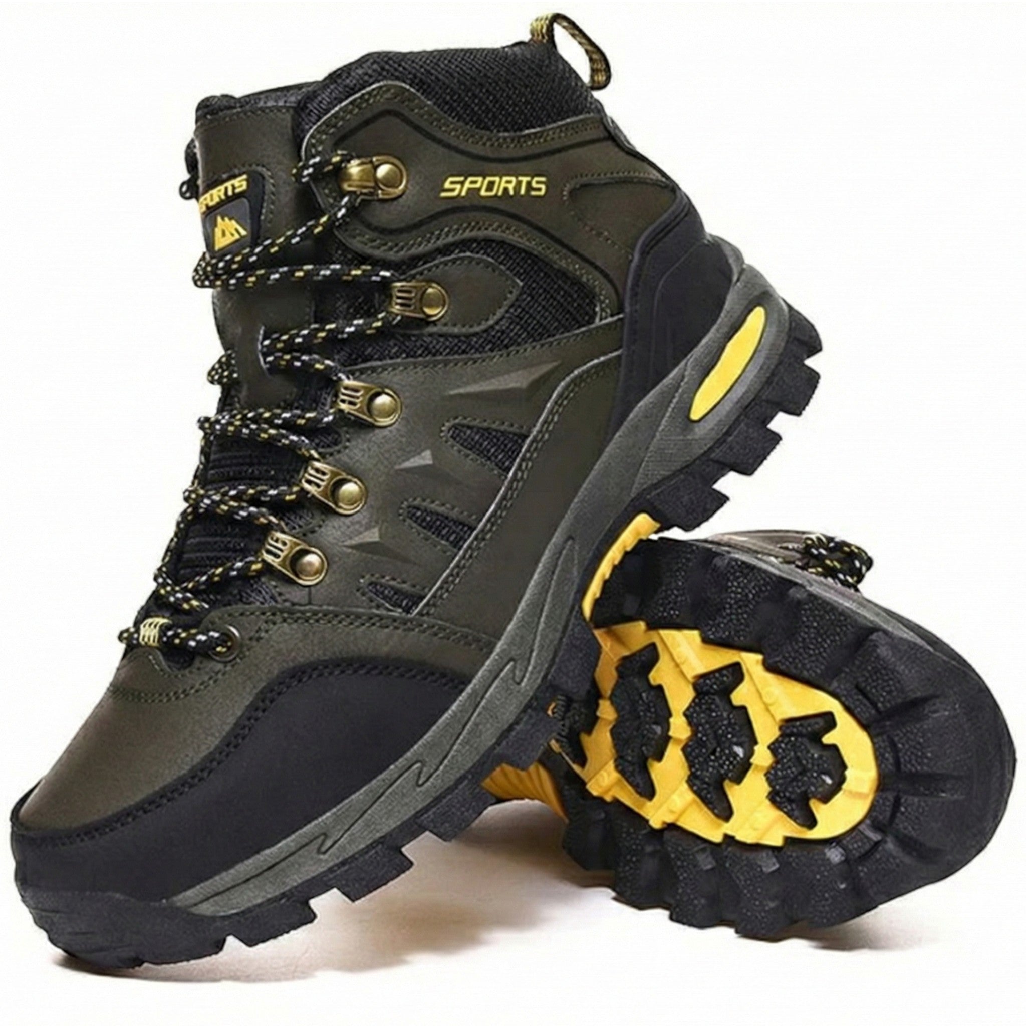 William - Men’s Waterproof Hiking Boots with High - Ankle Support - Work Boots - Green - Jones & Smith